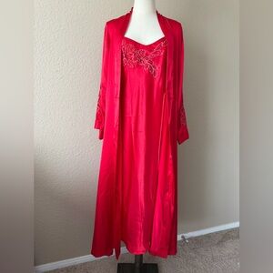 Morgan Taylor Red Robe with Floral Design Small